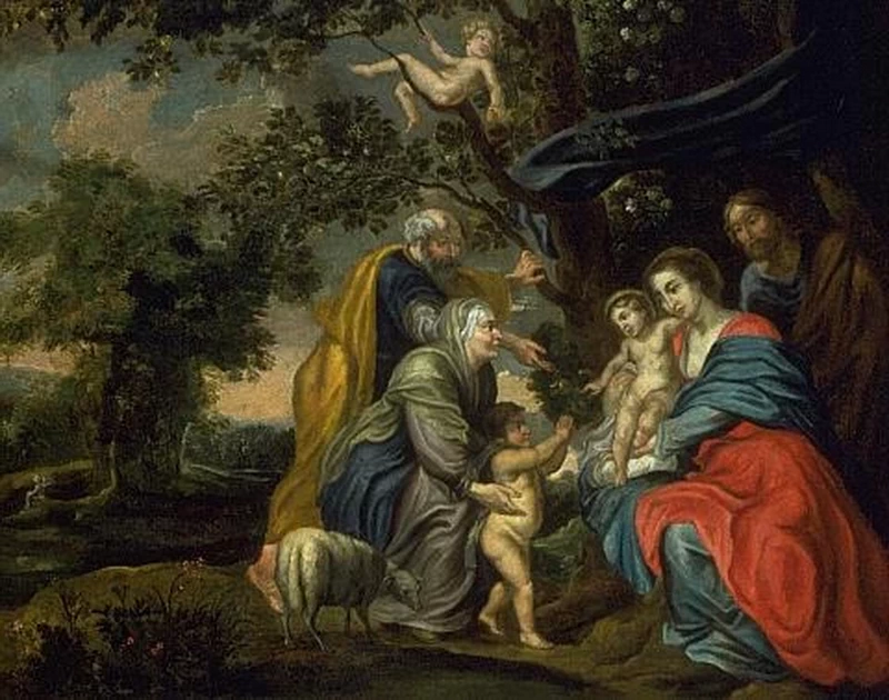  397-Pieter Paul Rubens-Sacra Famiglia sotto un albero di mele - Auckland Art Gallery 